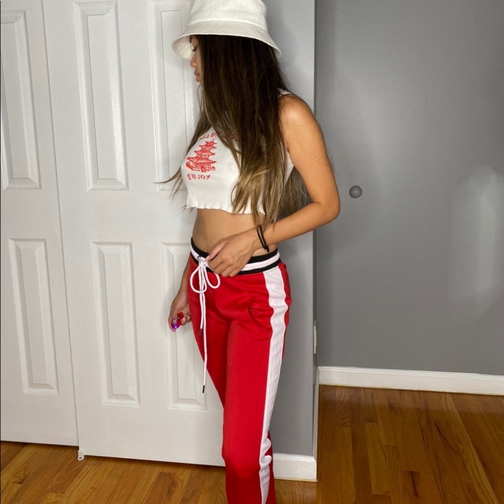 Red Jogger Track Pants